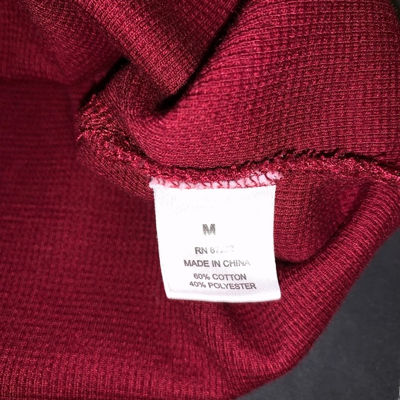 Maroon Long Sleeve Cotton Shirt - Picture 3 of 4